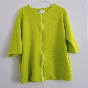 Korean style neon green sweater jacket M